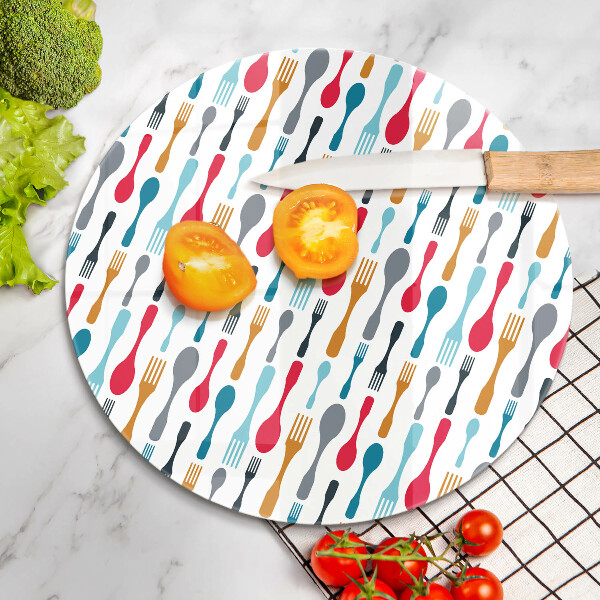 Skärbräda glas unik Sked illustration