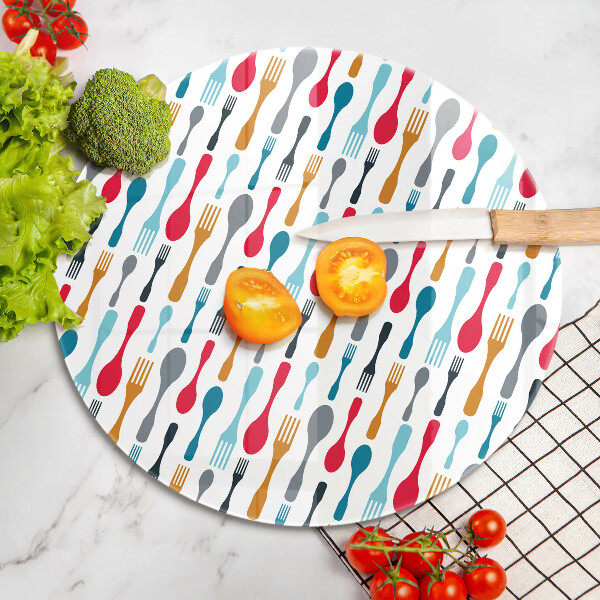 Skärbräda glas unik Sked illustration