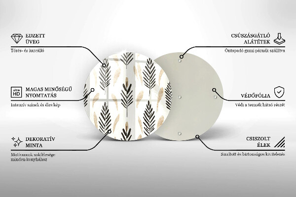 Skärbräda glas unik Boho växter