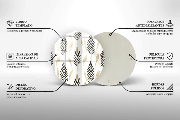 Skärbräda glas unik Boho växter