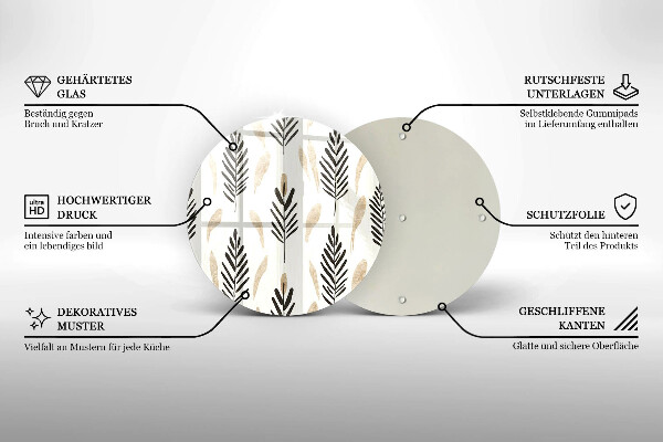 Skärbräda glas unik Boho växter