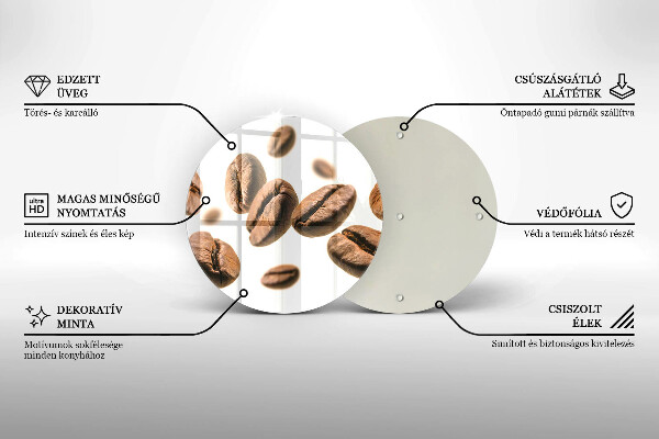 Skärbräda glas unik Kaffebönor
