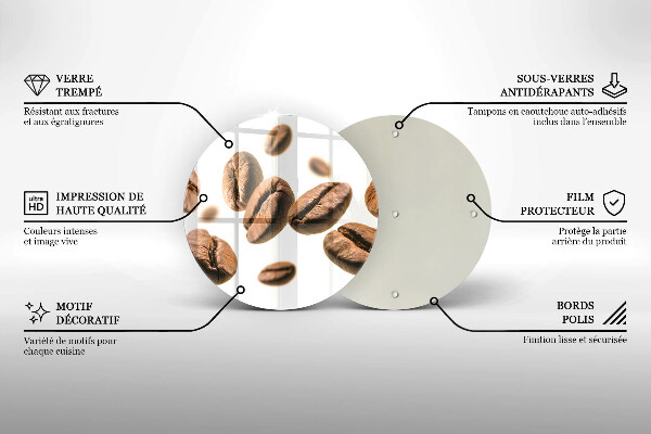 Skärbräda glas unik Kaffebönor