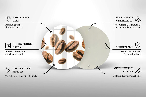 Skärbräda glas unik Kaffebönor