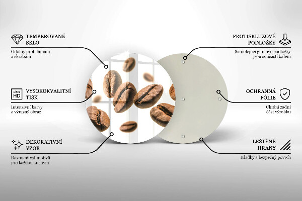 Skärbräda glas unik Kaffebönor