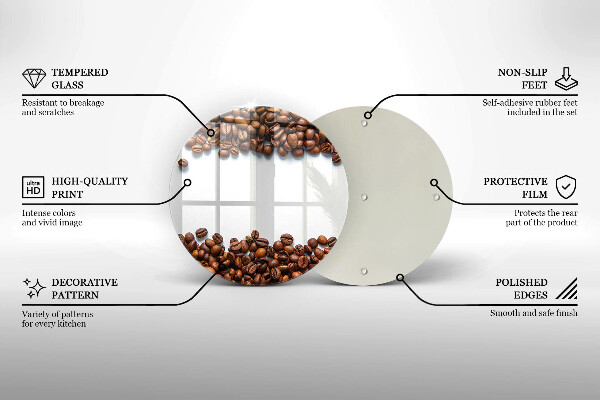 Skärbräda glas unik Kaffebönor