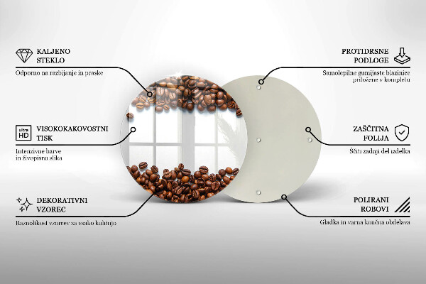Skärbräda glas unik Kaffebönor