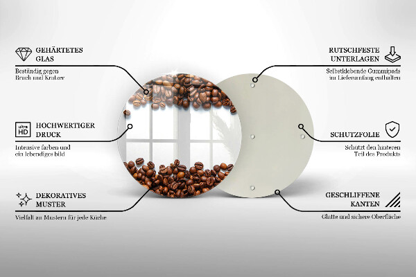 Skärbräda glas unik Kaffebönor