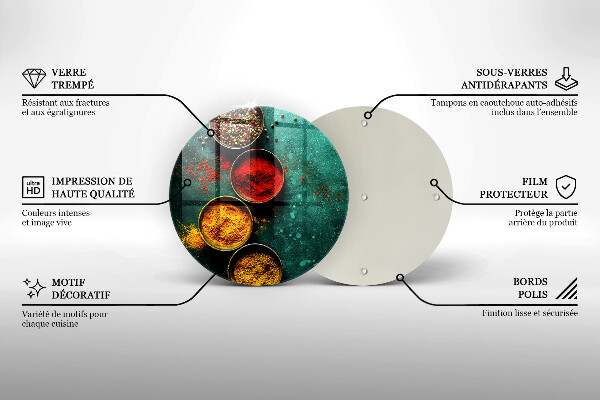 Skärbräda glas unik Orientaliska kryddor