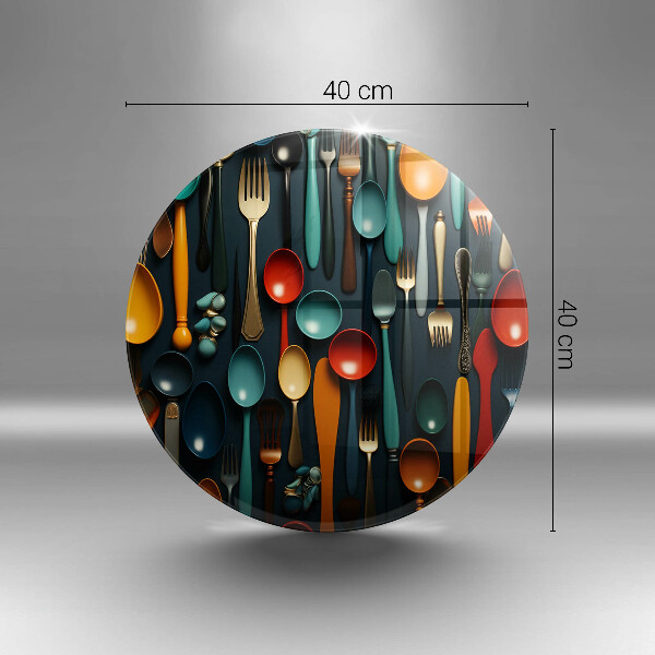 Skärbräda glas unik Färgglada skedar och gafflar