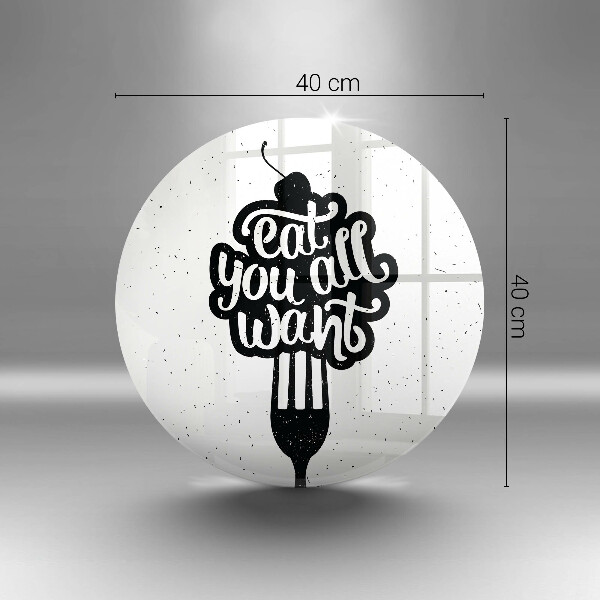 Skärbräda glas unik Inskriptionen Ät ni alla vill ha