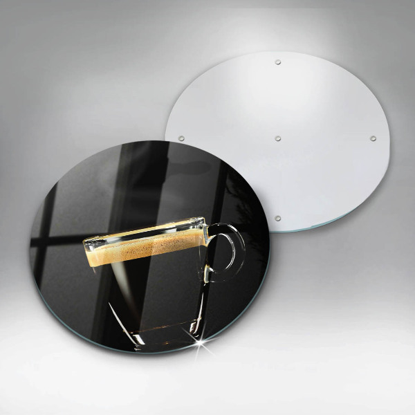 Skärbräda glas unik Ett glas svart kaffe