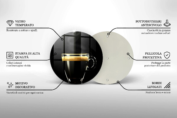 Skärbräda glas unik Ett glas svart kaffe