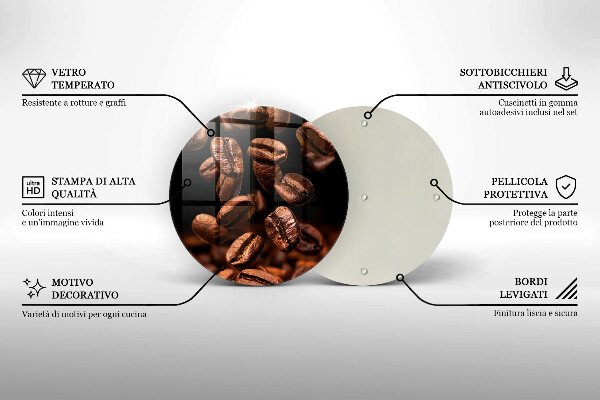 Skärbräda glas unik Bruna kaffebönor