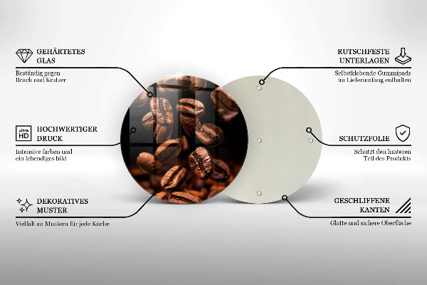 Skärbräda glas unik Bruna kaffebönor