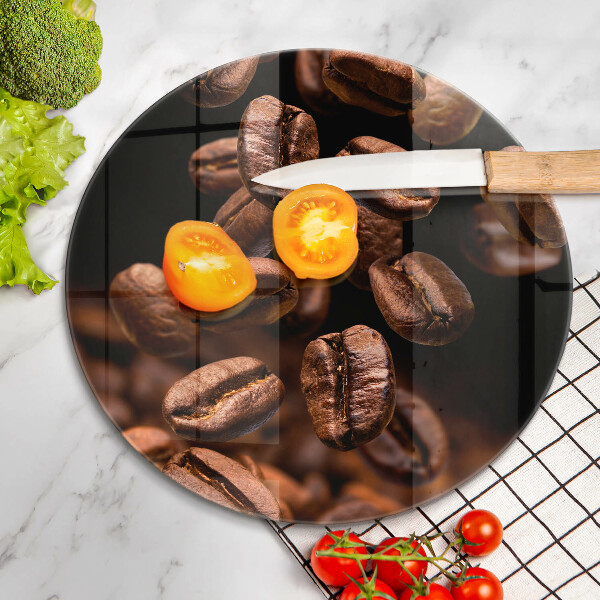 Skärbräda glas unik Bruna kaffebönor