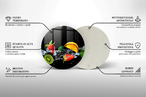 Skärbräda glas unik Frukt i vatten
