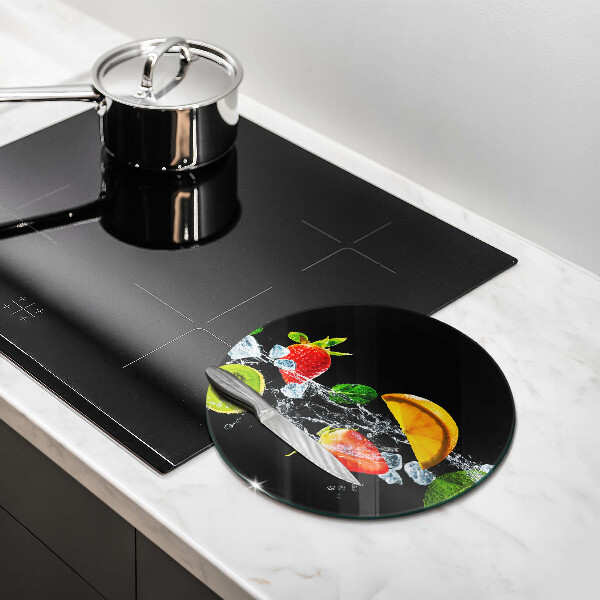 Skärbräda glas unik Frukt i vatten