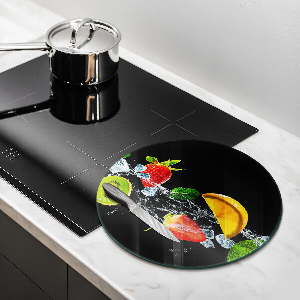 Skärbräda glas unik Frukt i vatten