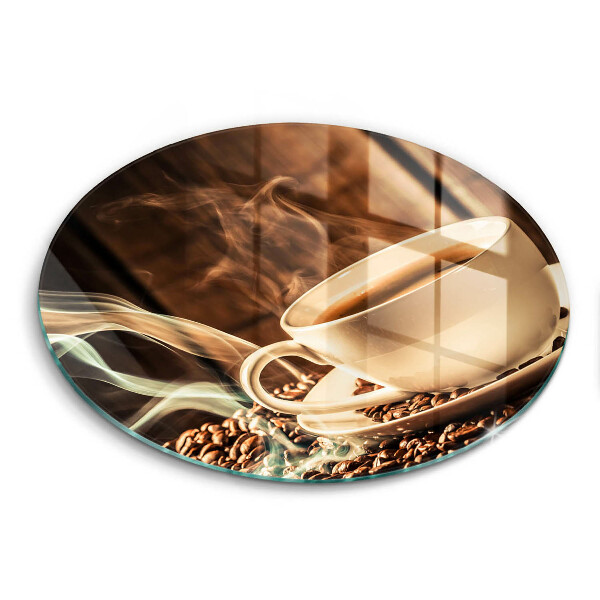 Skärbräda glas unik Kopp och kaffebönor