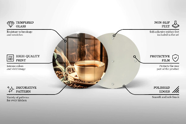 Skärbräda glas unik Kopp och kaffebönor