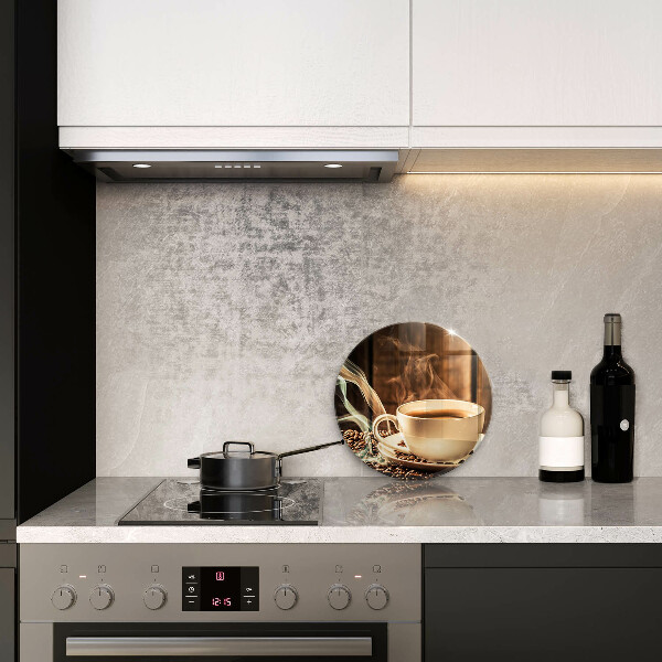 Skärbräda glas unik Kopp och kaffebönor