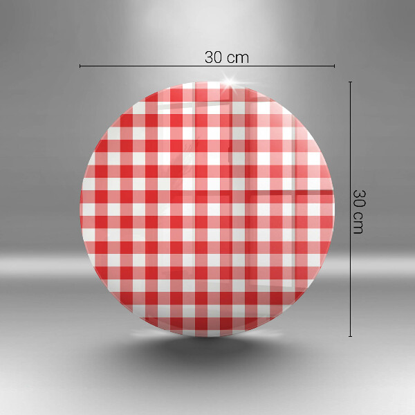 Skärbräda glas unik Rött och vitrutigt mönster