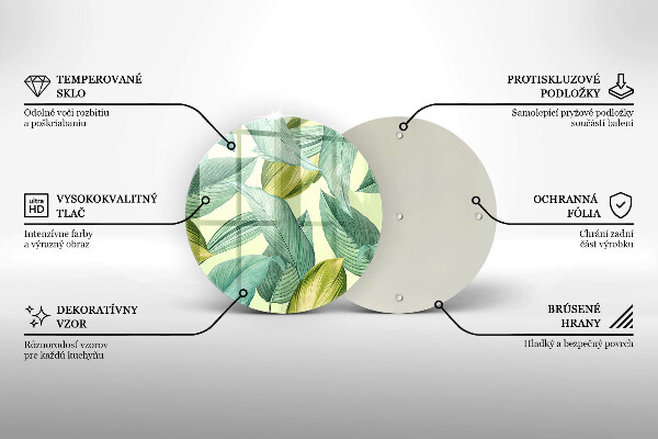 Skärbräda glas unik Gröna tropiska löv
