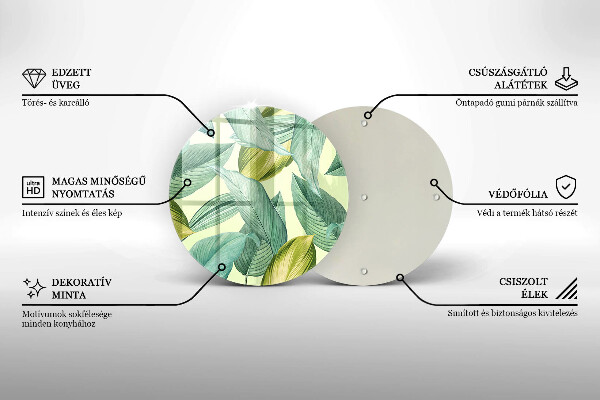 Skärbräda glas unik Gröna tropiska löv