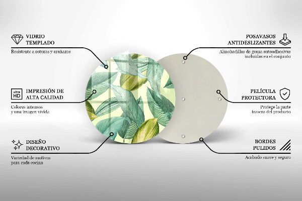 Skärbräda glas unik Gröna tropiska löv