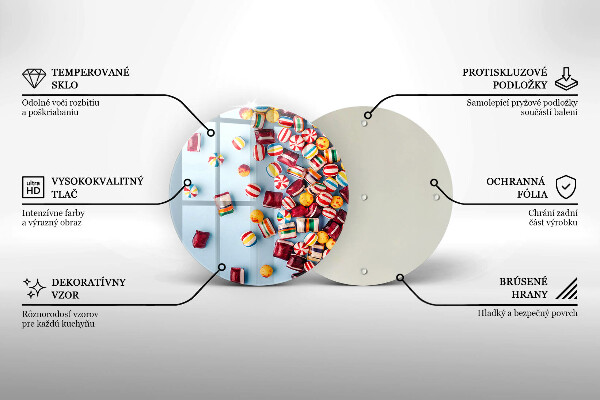 Skärbräda glas unik Färgglada godis