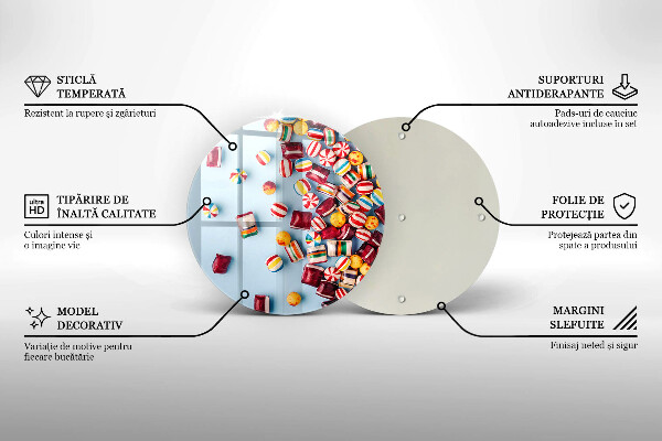 Skärbräda glas unik Färgglada godis