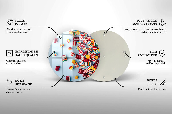 Skärbräda glas unik Färgglada godis