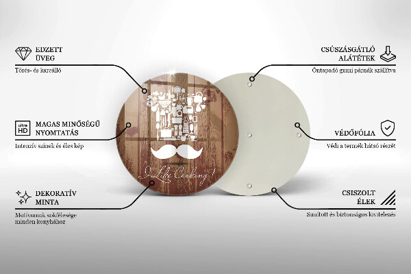 Skärbräda glas unik Inskriptionen jag gillar att laga mat