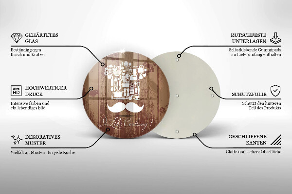 Skärbräda glas unik Inskriptionen jag gillar att laga mat