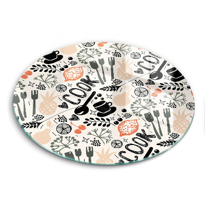 Skärbräda glas unik Tecknat köksmotiv