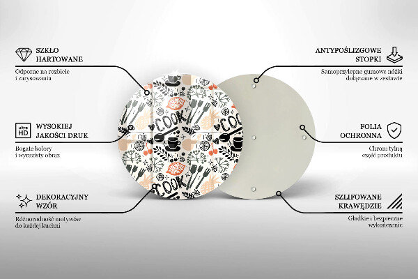 Skärbräda glas unik Tecknat köksmotiv