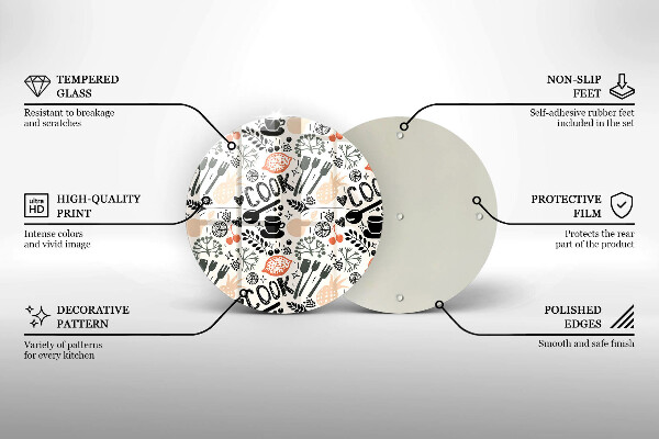 Skärbräda glas unik Tecknat köksmotiv