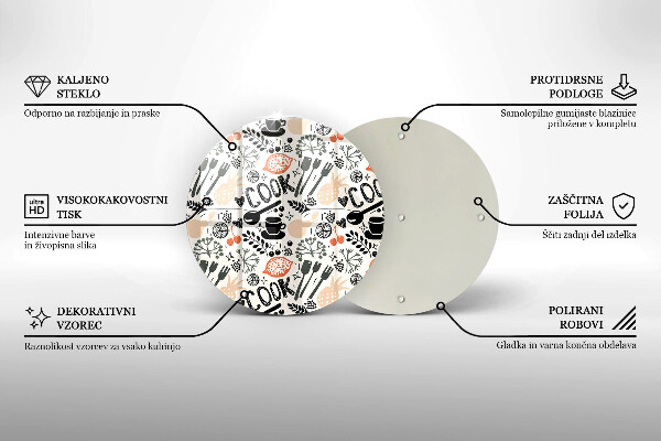Skärbräda glas unik Tecknat köksmotiv