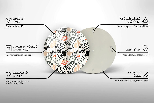 Skärbräda glas unik Tecknat köksmotiv
