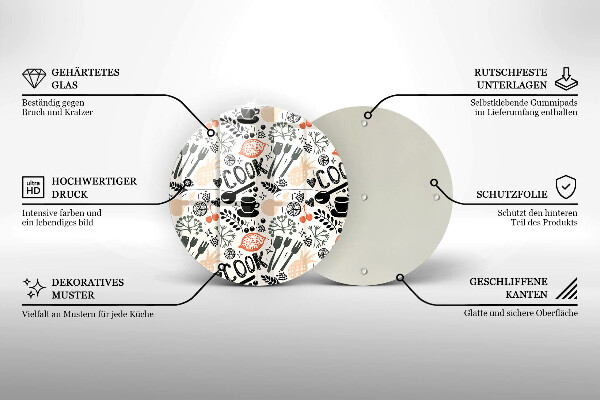 Skärbräda glas unik Tecknat köksmotiv