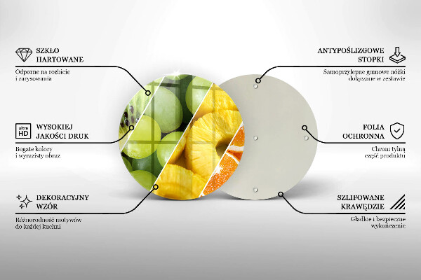 Skärbräda glas unik Färgglada frukter