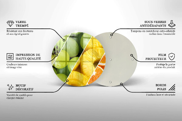 Skärbräda glas unik Färgglada frukter