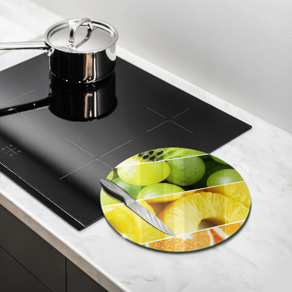 Skärbräda glas unik Färgglada frukter