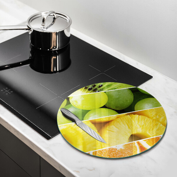 Skärbräda glas unik Färgglada frukter