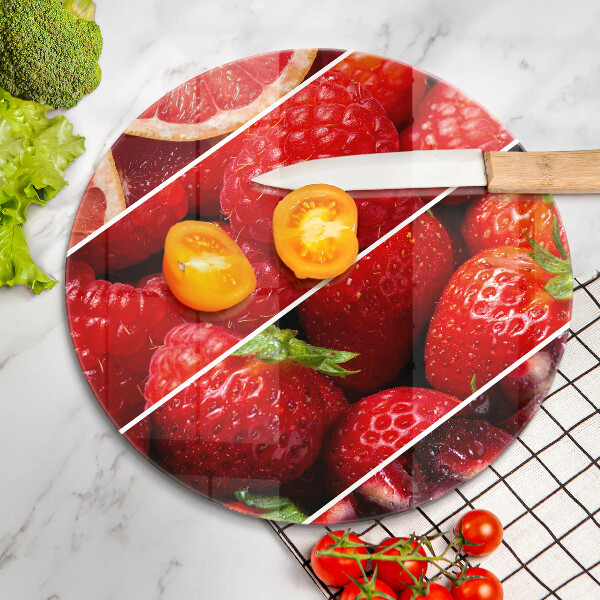 Skärbräda glas unik Färgglada frukter