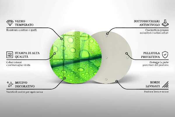 Skärbräda glas unik Närbild av ett löv