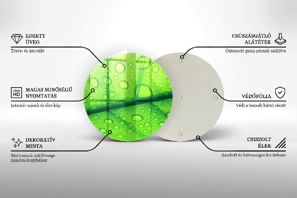 Skärbräda glas unik Närbild av ett löv