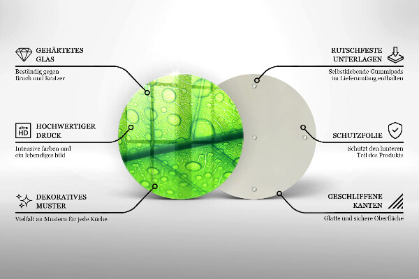 Skärbräda glas unik Närbild av ett löv