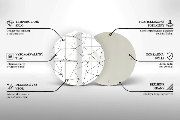 Skärbräda glas unik Vita trianglar
